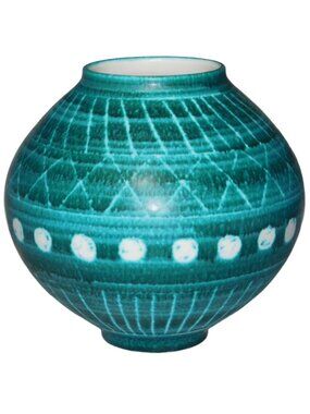 Aerin Calinda Moon Vase Deco Rimini Green Made in Italy